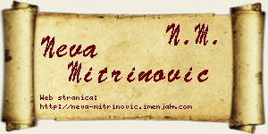 Neva Mitrinović vizit kartica